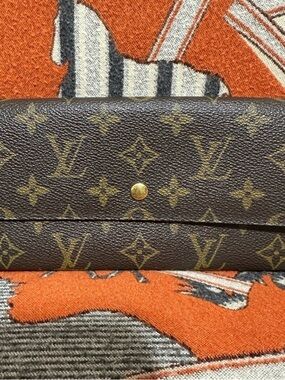 Louis Vuitton Monogram Canvas Long Wallet - Brown & Gold Hardware